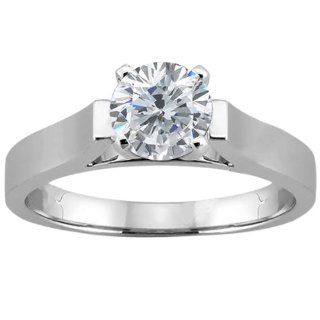 0.50 Ct Round Brilliant Certified Solid Platinum Diamond Resizable Ring Jewelry