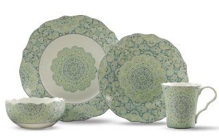 222 Fifth Lyria 16 Piece Dinnerware Sets, Teal Kitchen & Dining