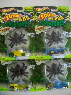 Hot Wheels Halloween Color Shifters Creature Cars Squirting Spider & Skull Crusher Car Set Toys & Games