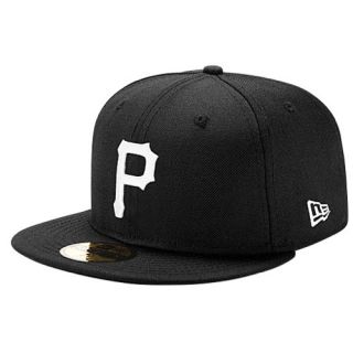 New Era MLB 59Fifty Black & White Basic Cap   Mens   Baseball   Accessories   Pittsburgh Pirates   Black/White