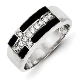 Sterling Silver Enameled CZ Ring Jewelry