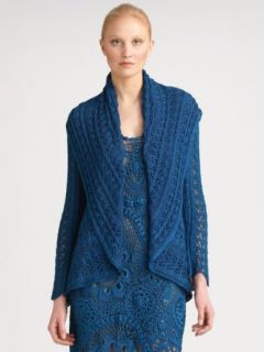 Oscar de la Renta   Sleeveless Crocheted Silk Dress