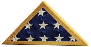 Solid Oak Flag Display Case / Box   2x3 Flag Light Stain   for a Folded Flag That Measures Around 10" Along the Bottom Edge, Not for Burial Flag   Display Stands