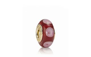 PANDORA Charm   Murano Glass & 14K Gold Red Mystic's