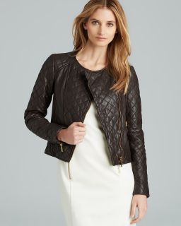 MICHAEL Michael Kors Quilted Leather Combo Zip Jacket's