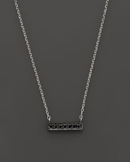 Dana Rebecca Designs Black Diamond Sylvie Rose Mini Bar Necklace in 14K White Gold and Black Rhodium, 16"'s