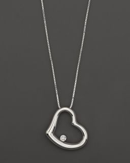 Roberto Coin Heart Pendant Necklace with Diamond Accent in 18 Kt. White Gold's
