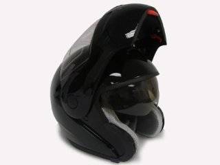 Gloss Black Modular Flip up Dual Visor Full Face Motorcycle Street Sport Bike Helmet DOT (Xlarge) Automotive