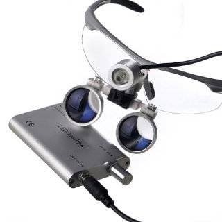 Shipping from USA 3.5x Binocular/ Magnifier Loupes Easyinsmile Dental Optical Glasses 420mm with LED Head Light Silvery Color Health & Personal Care