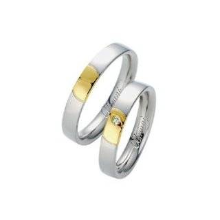 14k Two Tone Yellow & White Gold 4mm 0.02ct His & Hers Wedding Rings Set 269 Wedding Bands Wholesale Jewelry
