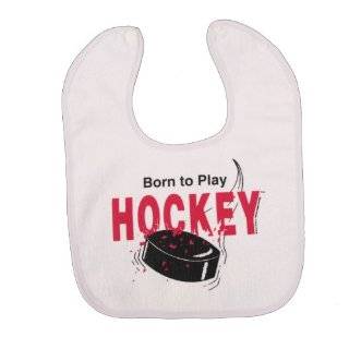 Born To Play Hockey Snap Baby Bib Sports & Outdoors