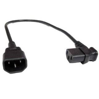 SF Cable, 18" IEC C14 to C13 Power Extension Cord 10Amp 250V 18/3 AWG Left Angle Computers & Accessories