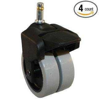 Jacob Holtz 305 2XTPR 51 WB 3" X Caster, thermoplastic rubber caster dual wheel with brake (Set of 4)