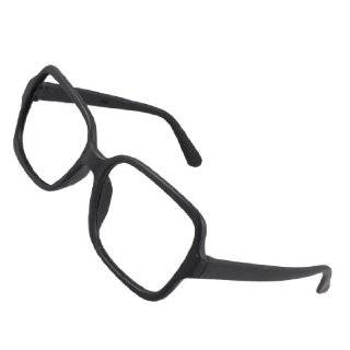 Black Plastic Full Rim Retro Style Rectangle Shaped Eyeglasses Spectacles Glasses Frame Health & Personal Care