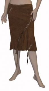 Roberto Cavalli Womens Skirt Brown Leather, 40, Brown Clothing