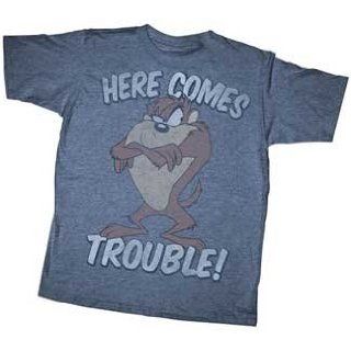 Looney Tunes Taz Tasmanian Devil Trouble Boys T shirt L Clothing