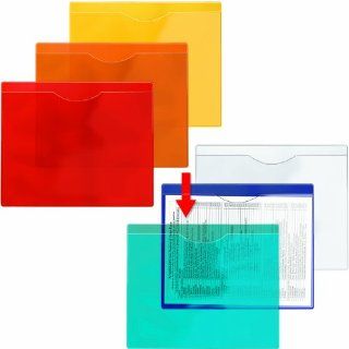 StoreSMART�   Plastic File Jacket   12 Pack   2 ea. of See Thru Colors Clear, Red, Yellow, Blue, Aqua, Orange   FJ85STVP 12
