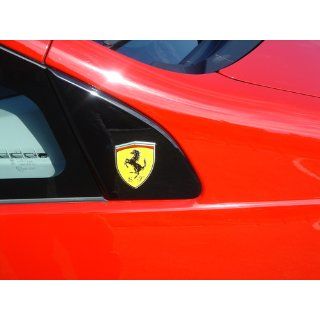 2 X Ferrari Real Aluminum Rare Car Logo Badge Emblems (Pair/Set) for 512 308 458 599 328 GTS GTO GTB M Dino 612 F430 360 550 355 F1 Spyder Mondial TS Modena F1 Scuderia Spider Challenge Testarossa Automotive