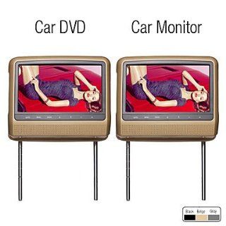 9 Inch TFT LCD Headrest DVD with Touch Screen(1 DVD + 1 Monitor),Beige