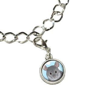 Chinchilla   Cute Pet Silver Plated Bracelet with Antiqued Charm 