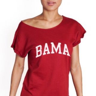 NCAA Alabama Crimson Tide Off Shoulder Top Sweatshirt, CRIMSON, Large Sports & Outdoors