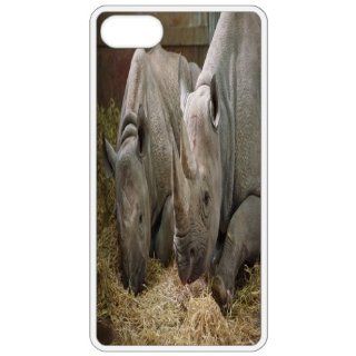 Two Rhinos Image   White Apple Iphone 5 Cell Phone Case   Cover Cell Phones & Accessories