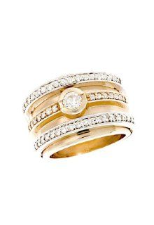 Effy Jewlery Two Tone 14K Gold Diamond Ring, .91 TCW Ring size 7 Effy Jewelry