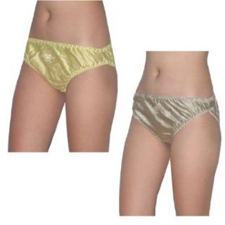 (Pack of 2)Silk Couture Womens Sexy Panties Underwear S M Yellow & Beige