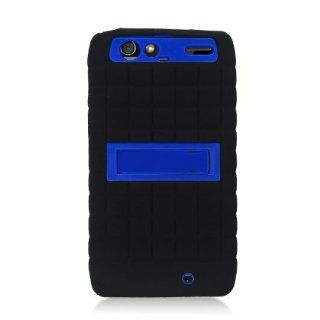 Motorola Droid Razr MAXX Black and Blue Hybrid Case with Stand Cell Phones & Accessories