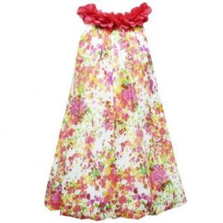 Size 10 RRE 52572E CORAL MULTI WATERCOLOR FLORAL PRINT BUBBLE TRAPEZE CHIFFON Special Occasion Flower Girl Party Dress,E452572 Rare Editions 7 16 Clothing