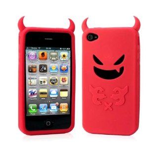 ZuGadgets Red / Devil Design Silicon Case Cover Protector for iPhone 4 +Free Screen Protector and Charge USB Cable (397 3) Cell Phones & Accessories
