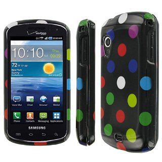 Colorful Black Polka Dot Hard Case Cover for Samsung Galaxy S Stratosphere SCH i405 Cell Phones & Accessories