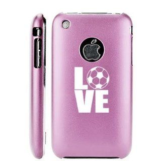 Apple iPhone 3G 3GS Light Pink E1288 Aluminum Metal Back Case Love Soccer Cell Phones & Accessories