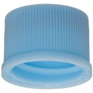 National Scientific Polypropylene Screw Thread Light Blue Cap with Ivory PTFE/Red Rubber Septum, Cap Size 10 425 (Case of 1000) Science Lab Cap Plugs