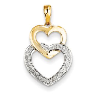 Goldia 14k Yellow Gold Double Heart Diamond Pendant