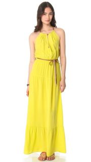 Twelfth St. by Cynthia Vincent Tiered Maxi Dress with Leather Tie