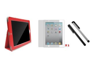Fosmon Slim Fit Folio Case with Stand + Crystal Clear LCD Screen Protector + Capacitive Stylus Pen for Apple The new iPad 2012 / Apple iPad 2
