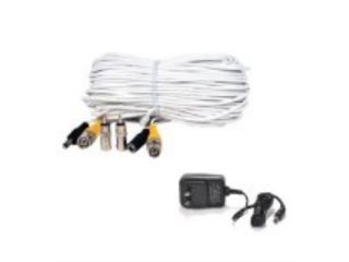 VideoSecu 50 Feet Video Power Security Camera Extension Cable with BNC RCA Adapters and 12V DC 500mA Power Supply for CCTV DVR Security System CFS