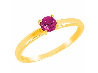 Ryan Jonathan 10K Yellow Gold Round Solitaire Pink Sapphire Ring (0.45 cttw)
