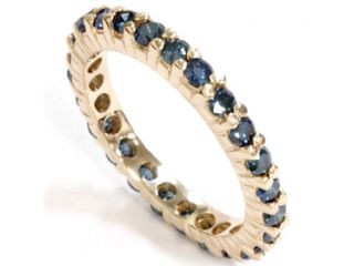 1.50CT Blue Diamond Eternity Band Yellow Gold Womens Wedding Gold Ring 4 9 14k