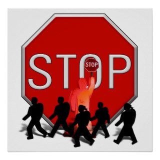 Crossing Guard w/Kids & Stop Sign Print