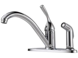 DELTA Classic 300 DST Single Handle Kitchen Faucet with Side Sprayer   Chrome