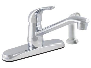 LDR 952 12325CP Single Handle Exquisite Kitchen Faucet With White Side Spray   Chrome