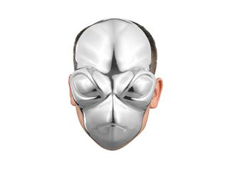 Adult Chrome Alien Cyborg Halloween Costume Half Mask