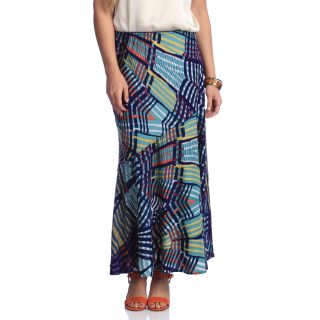 Lola P Womens Geometric Printed Long Skirt