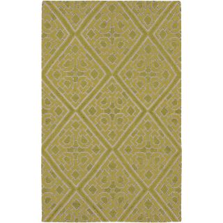 Beth Lacefield Hand woven Agatone Flatweave Reversible Wasabi Wool Rug (5 X 8)