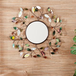 Upton Home Leah Decorative Metallic Leaf Wall Mirror