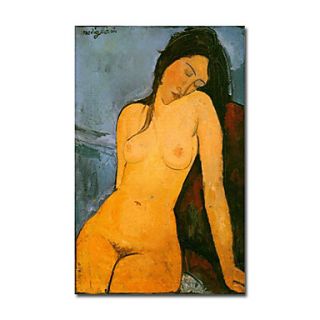 Hand painted Oil Painting NudeSeated Woman by Modigliani with Stretched Frame