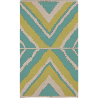 Beth Lacefield Hand woven Adeben Reversible Blue Wool Rug (8 X 11)