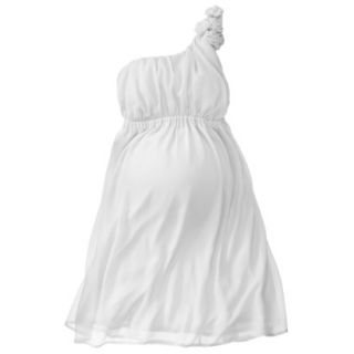 Merona Maternity One Shoulder Rosette Dress   Off White XXL